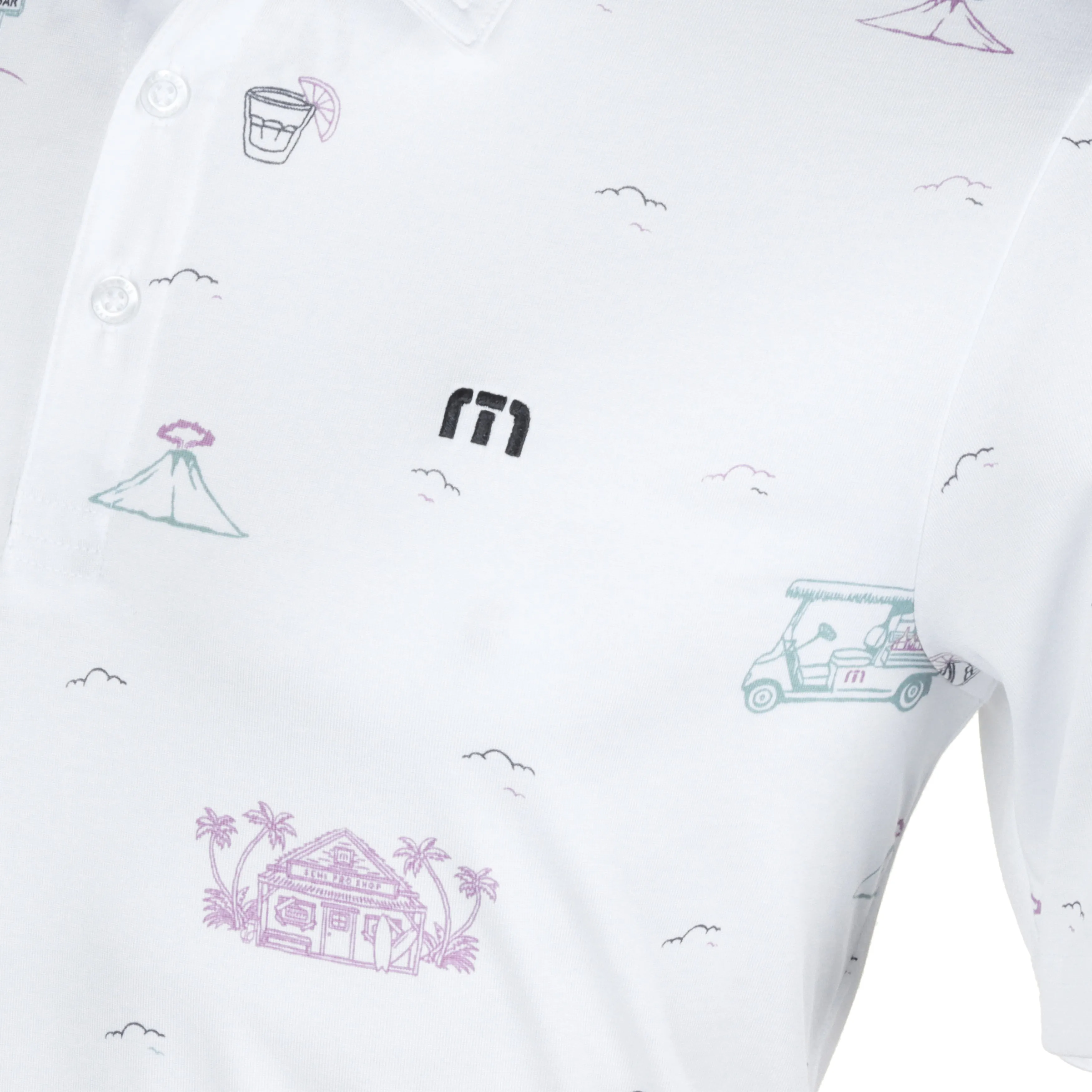 TravisMathew Tiki Mapes Print Polo Shirt