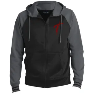 Uniquely You Mens Jacket - Full-Zip Hooded / Red Embroidered Cross Outerwear