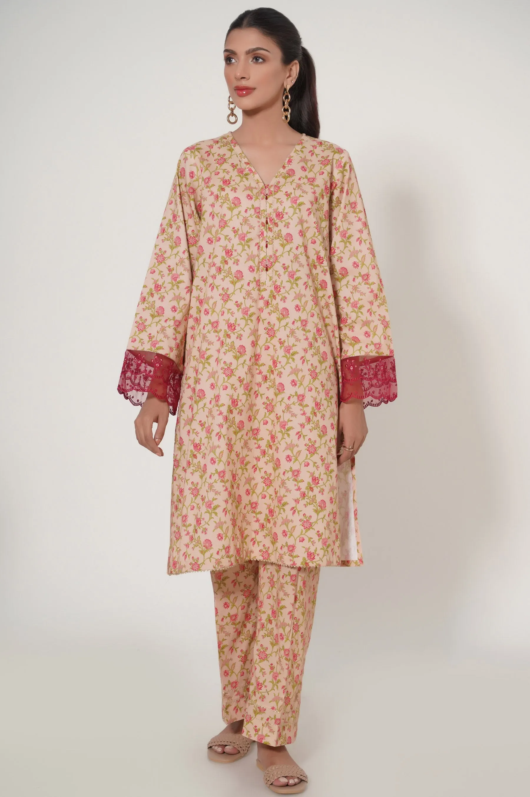 Unstitched 3 Piece Printed Lawn Suit