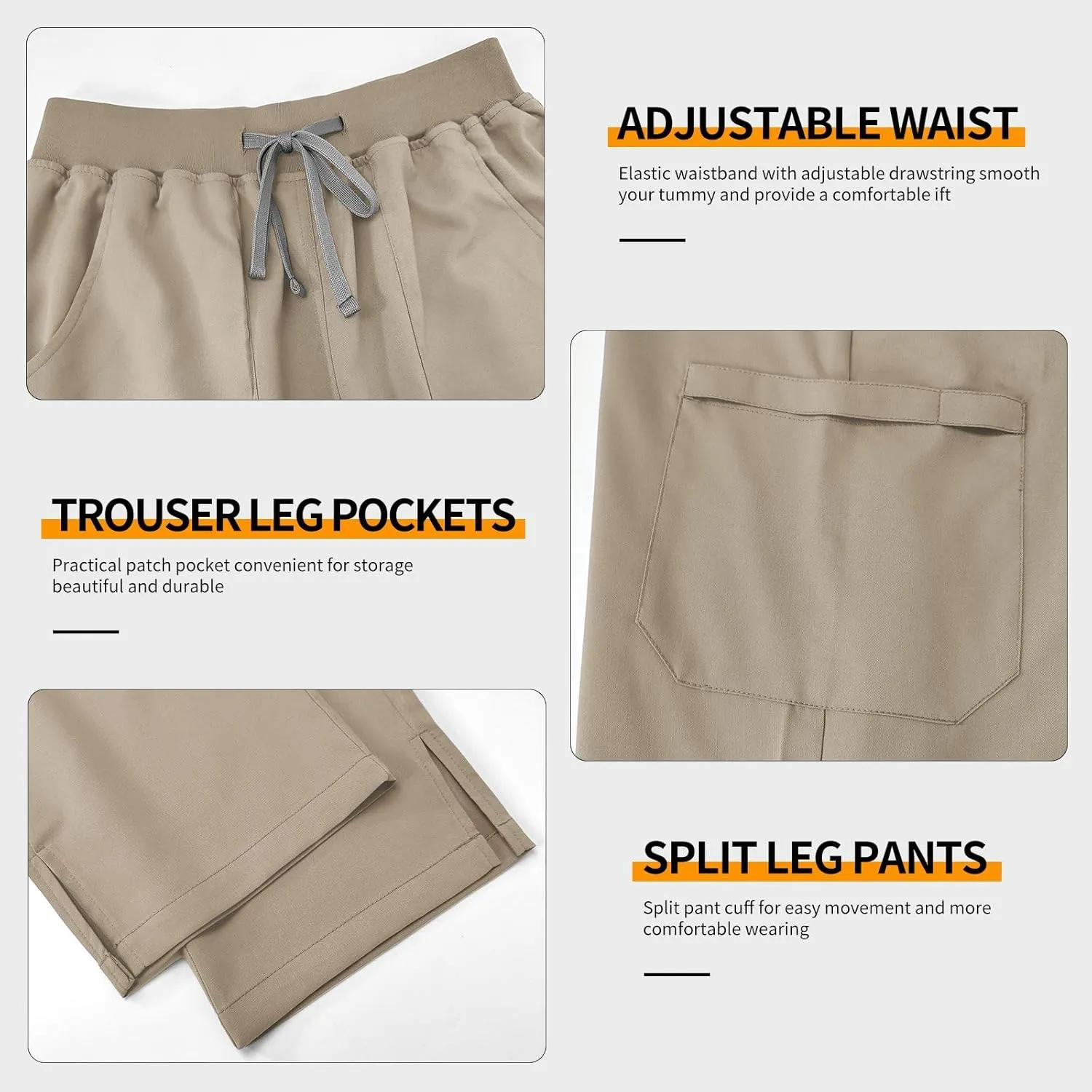 VIAOLI Scrubs Set for Women - Modern V-Neck Top & Tapered Leg Jogger Pants Multiple Pockets Nursing Uniforms