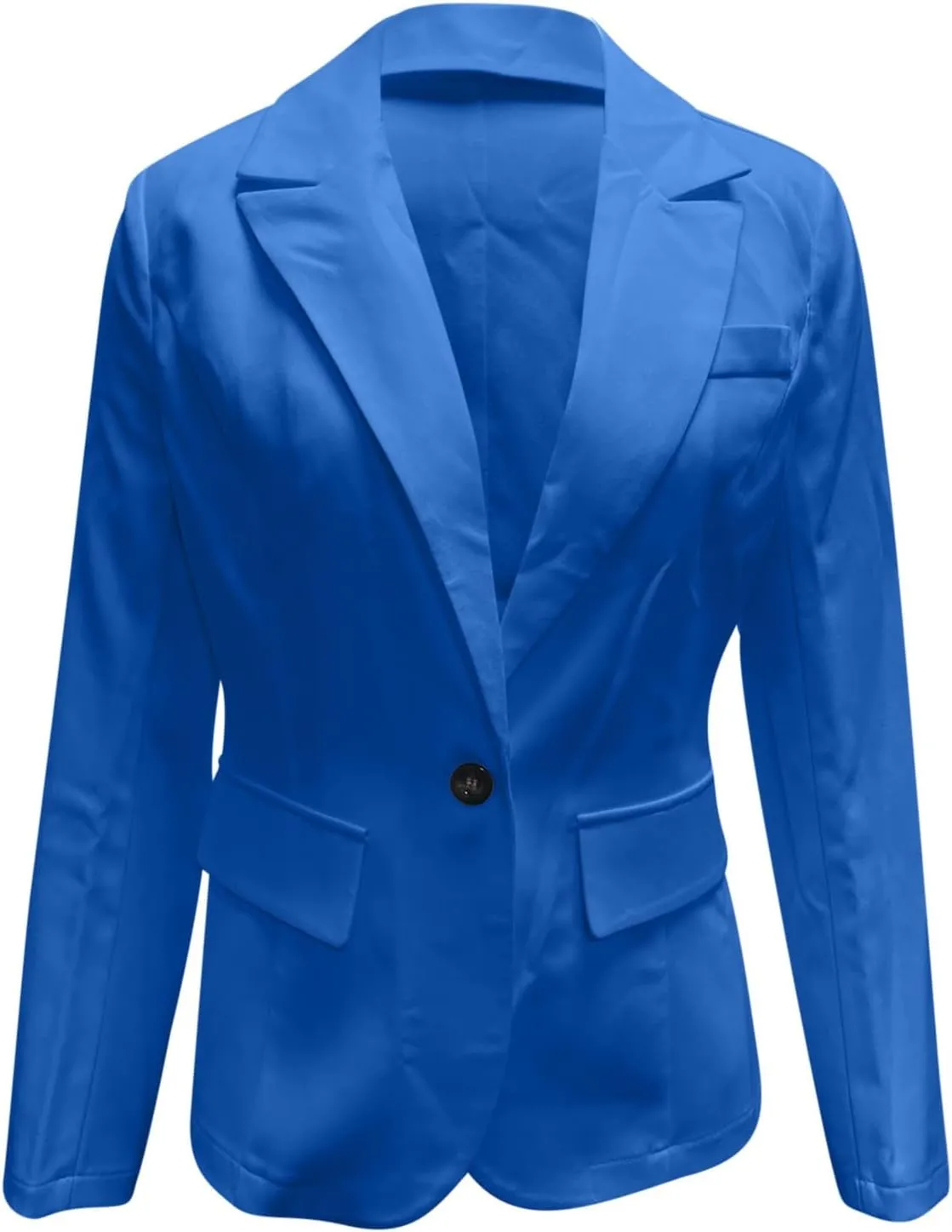 Women's Business Blazer Casual Trendy Lapel Slim Open Front Outerwear Fake Pocket Button Down Lightweight Jacket 2024