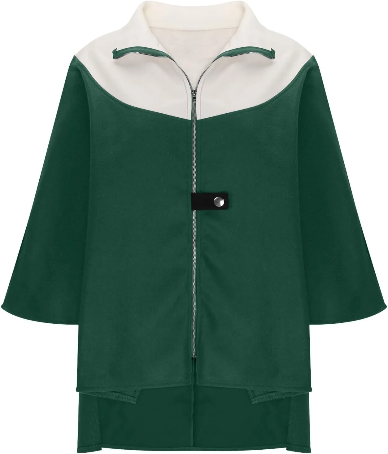 XUNRYAN Womens Winter Fall Cape Coat No Hood Cloak Midi Long Trench Coat Faux-Wool- Blend Zip Up Jackets Fashion Outerwear