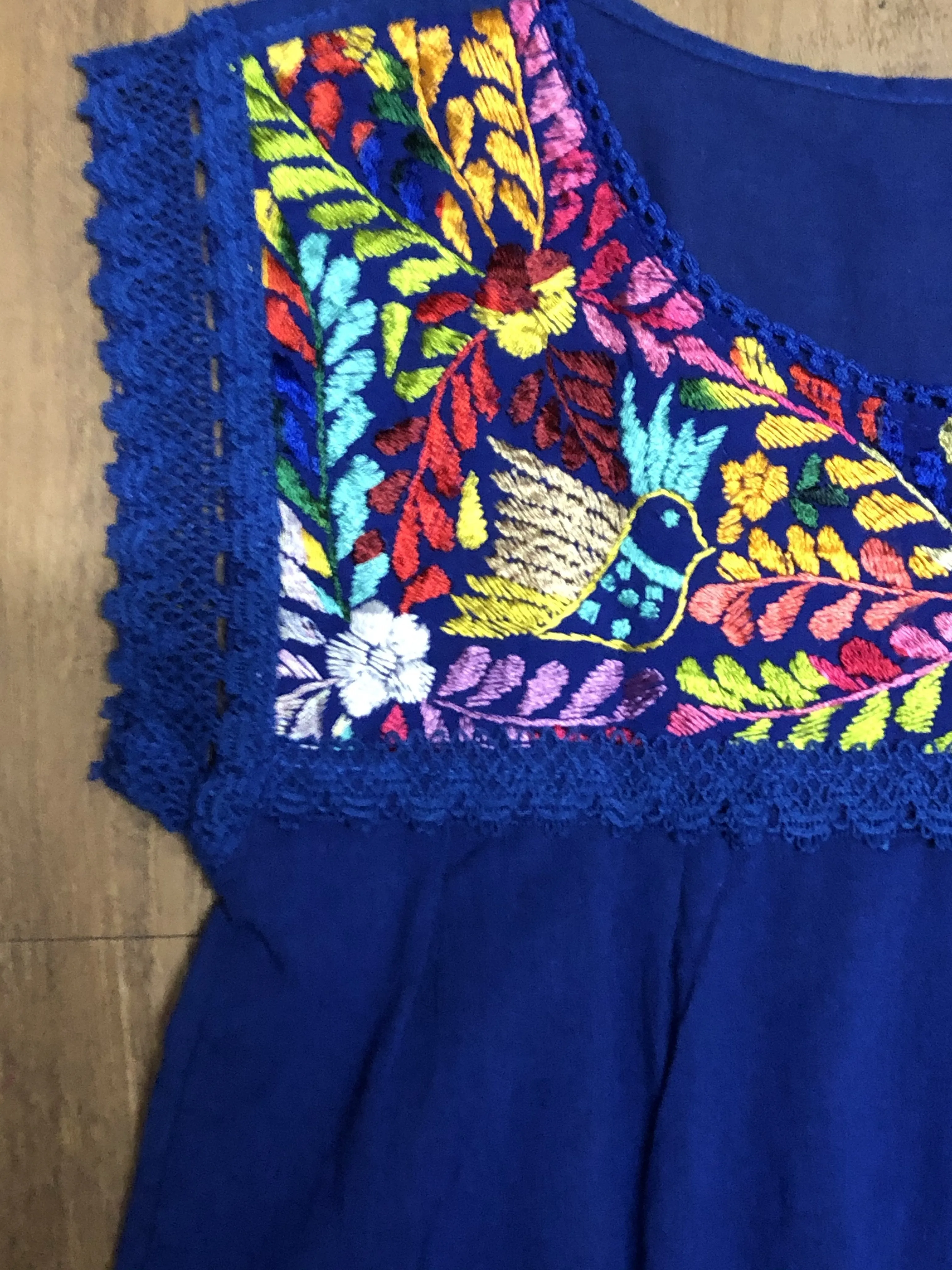 Yaritza Mexican Blouse Royal Blue
