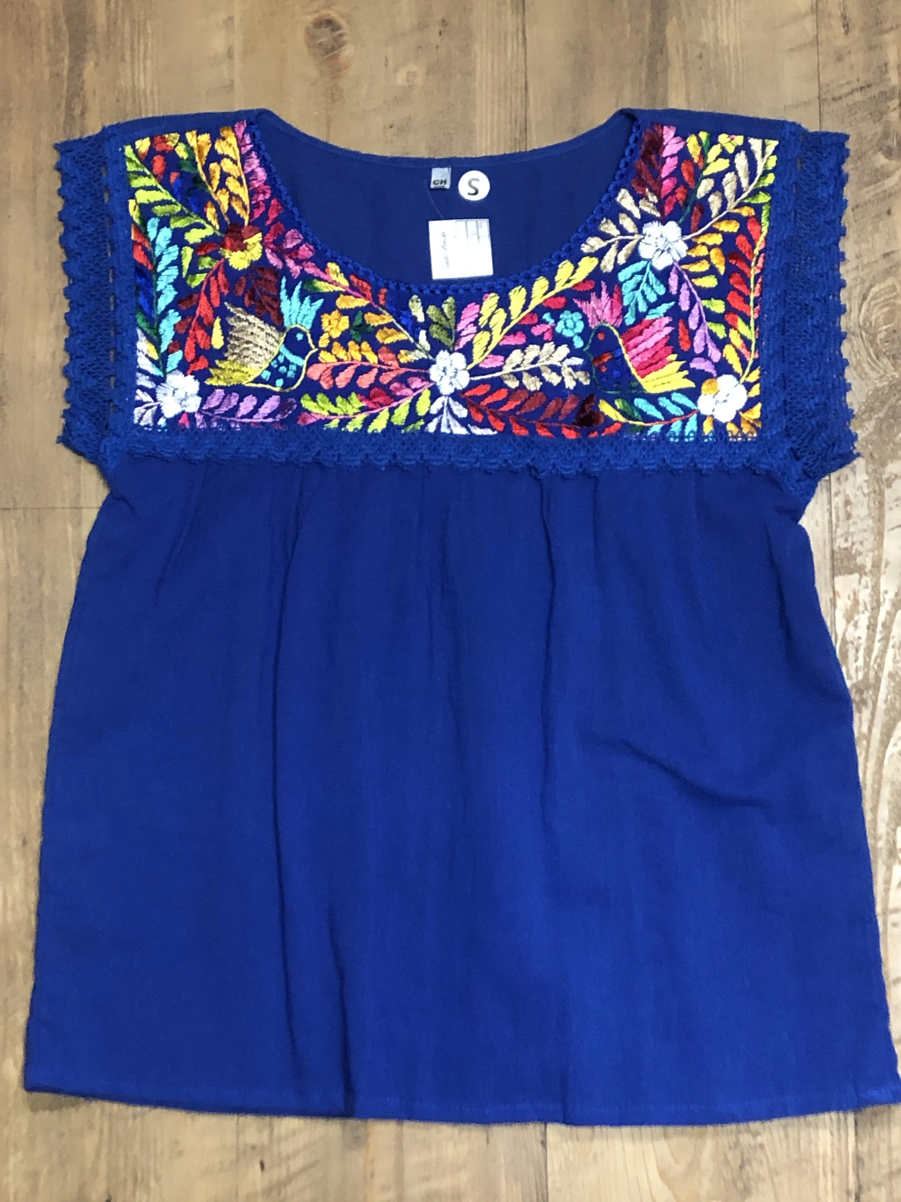 Yaritza Mexican Blouse Royal Blue