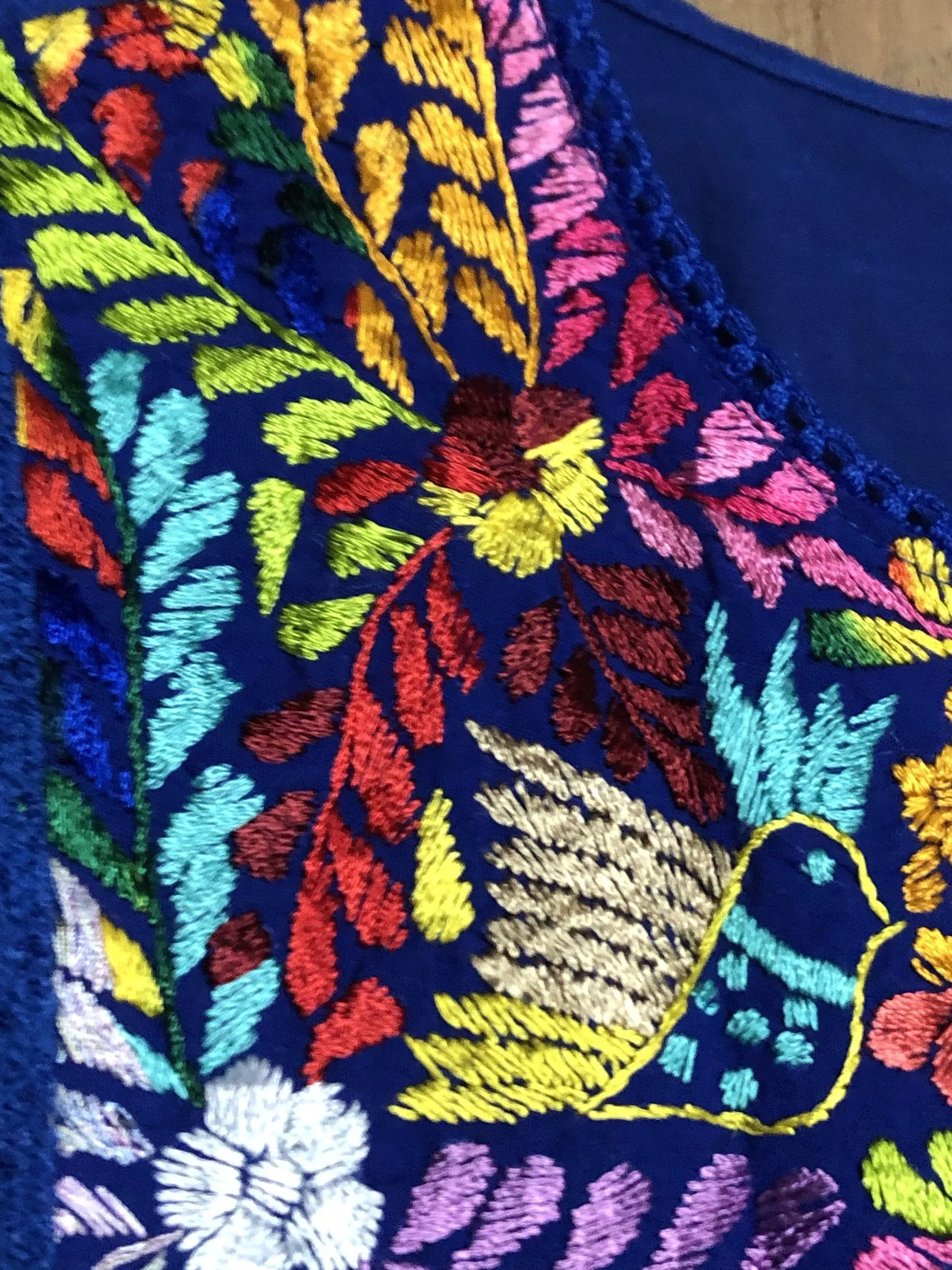 Yaritza Mexican Blouse Royal Blue